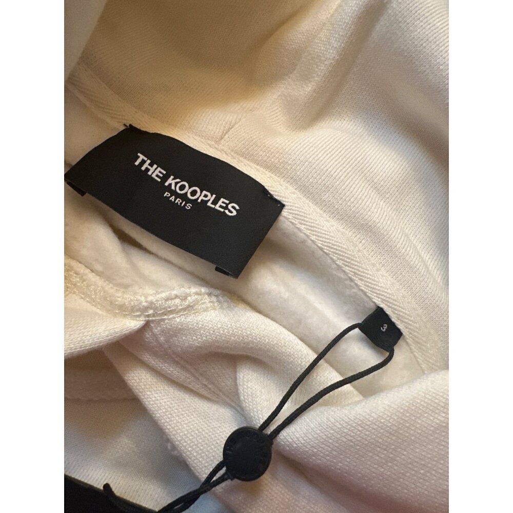 Kooples Womens White Printed Hoodie w Drawstring & Kangaroo Pocket Cotton $240 - Picture 4 of 9